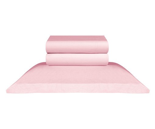 Jogo de Len&ccedil;ol Basic Rosa 200 Fios - image 0