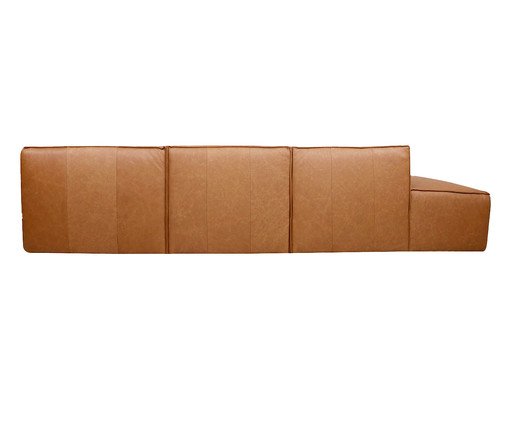 Sof&aacute; 3 M&oacute;dulos Enconsto Parcial Direito Mensa em Couro Caramelo image number 3