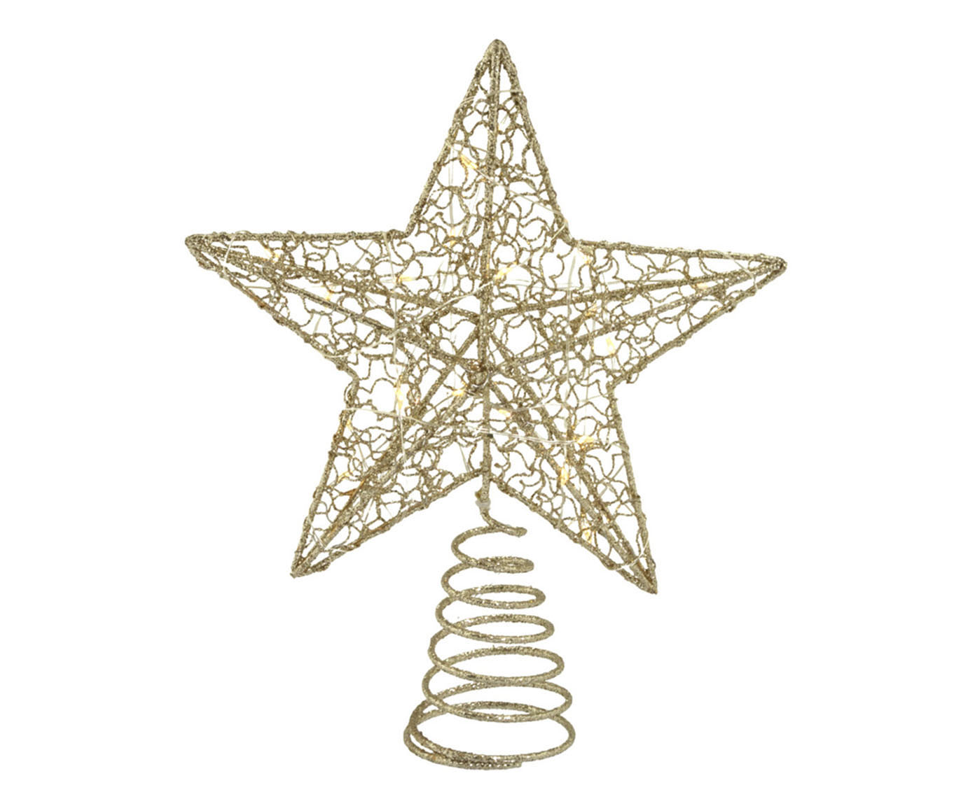 Estrela Ponteira com 05 Pontas e Led - Dourada - image 0