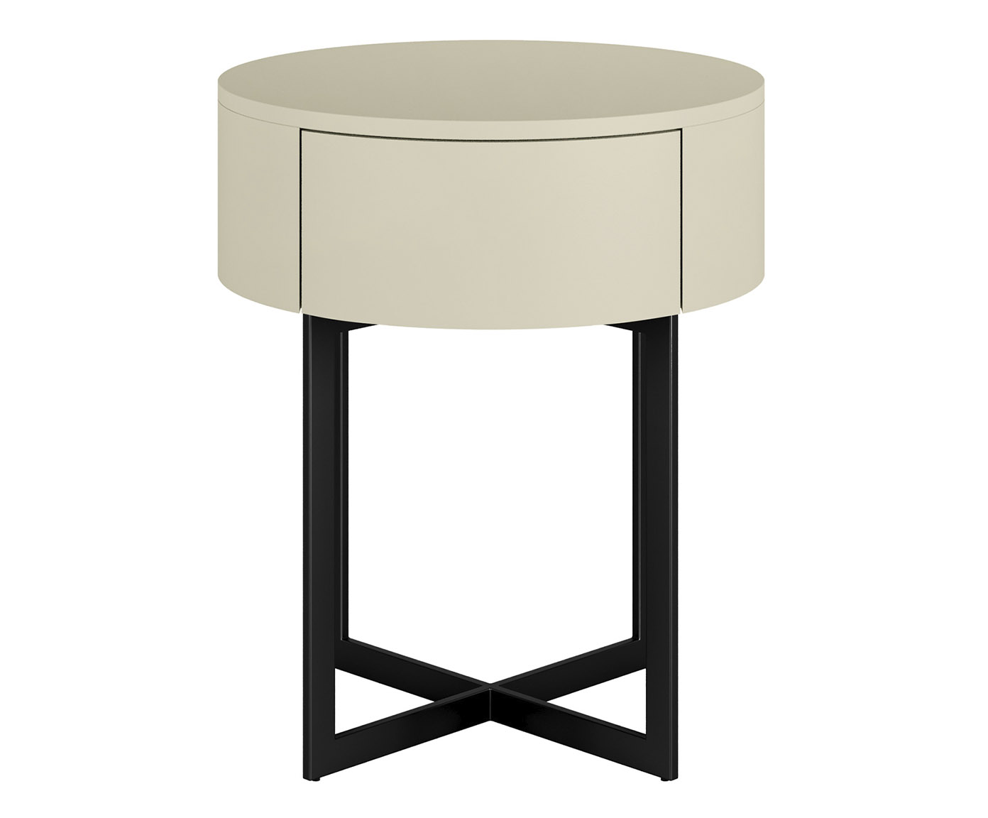 Mesa de Cabeceira Redonda Pecci Frap&ecirc; e Preto - image 0