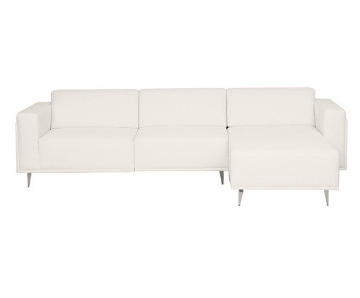Sof&aacute; Modular com Chaise Esquerda em Linh&atilde;o Antonio Ch&aacute; Branco - image 0