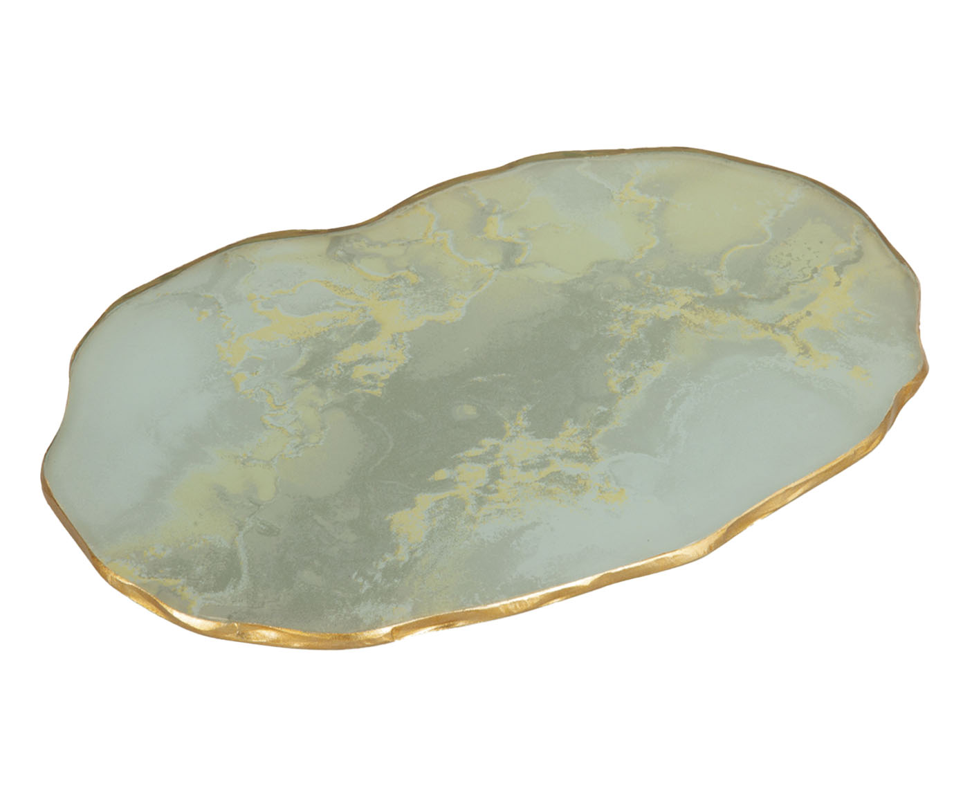 Centro de Mesa Org&acirc;nico Stone P&eacute;rola com Borda Dourada I - image 1