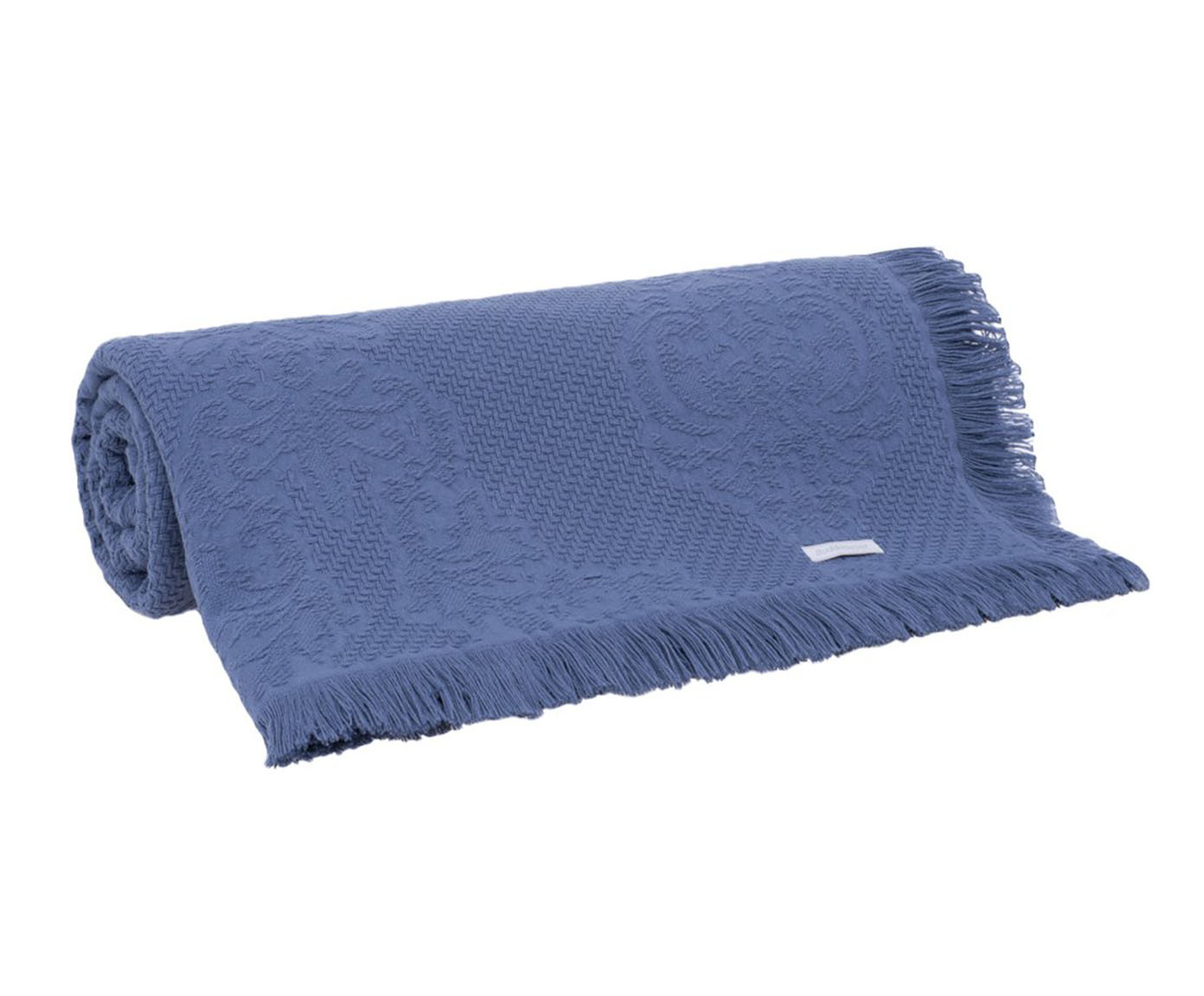 Colcha com Franja Medalh&atilde;o Azul - image 1