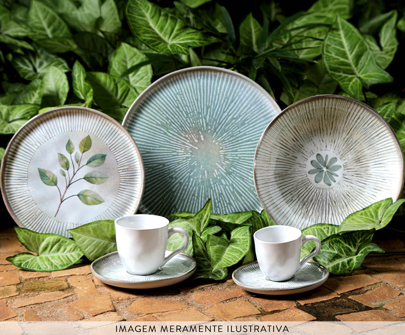 Jogo de X&iacute;caras para Caf&eacute; Bio Evergreen Floral image number 2