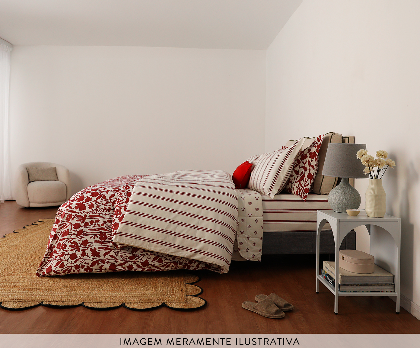 Duvet Floral Poppy Vermelho 200 Fios - image 1