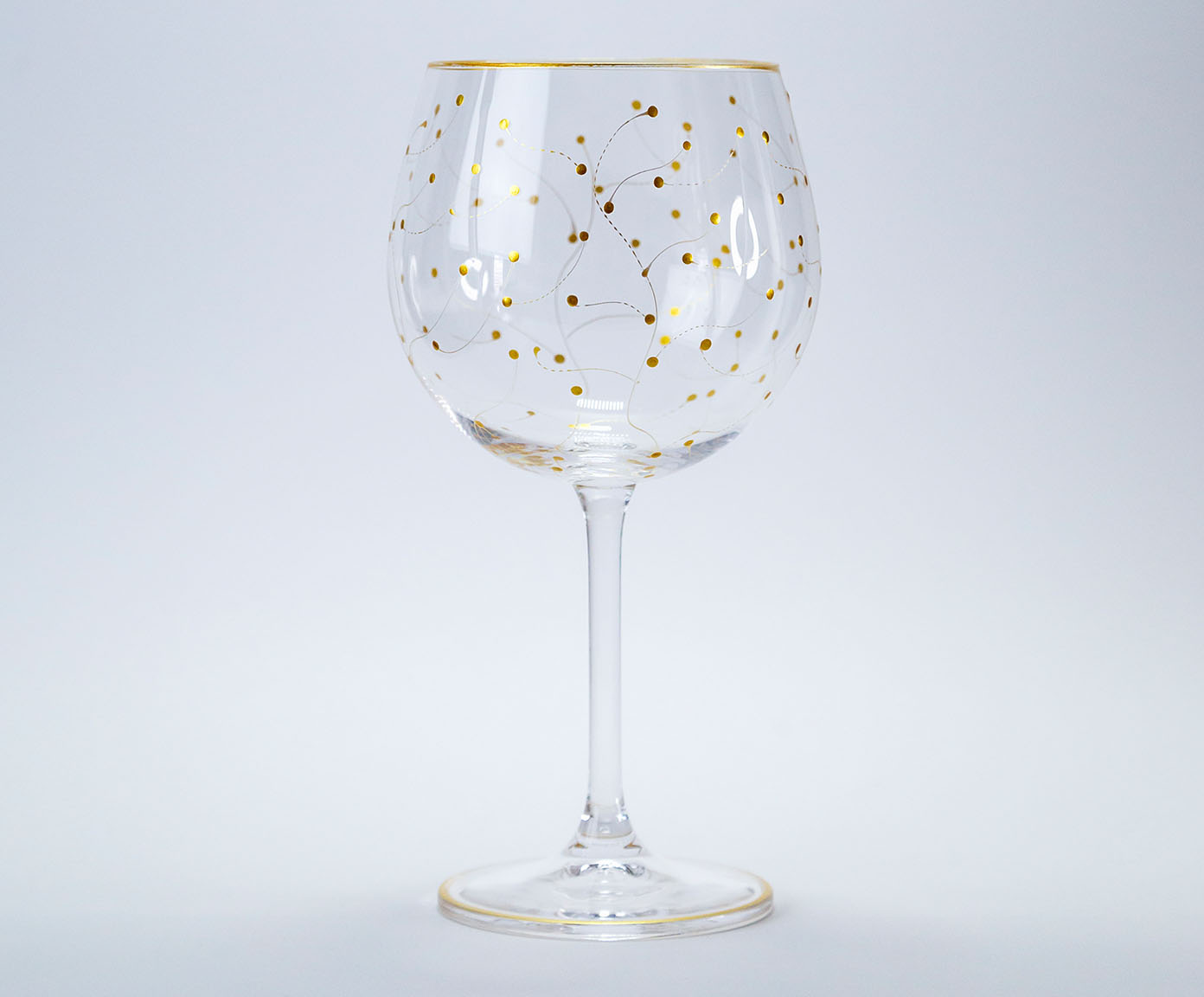 Ta&ccedil;a para Gin em Cristal Gold Leave - image 1