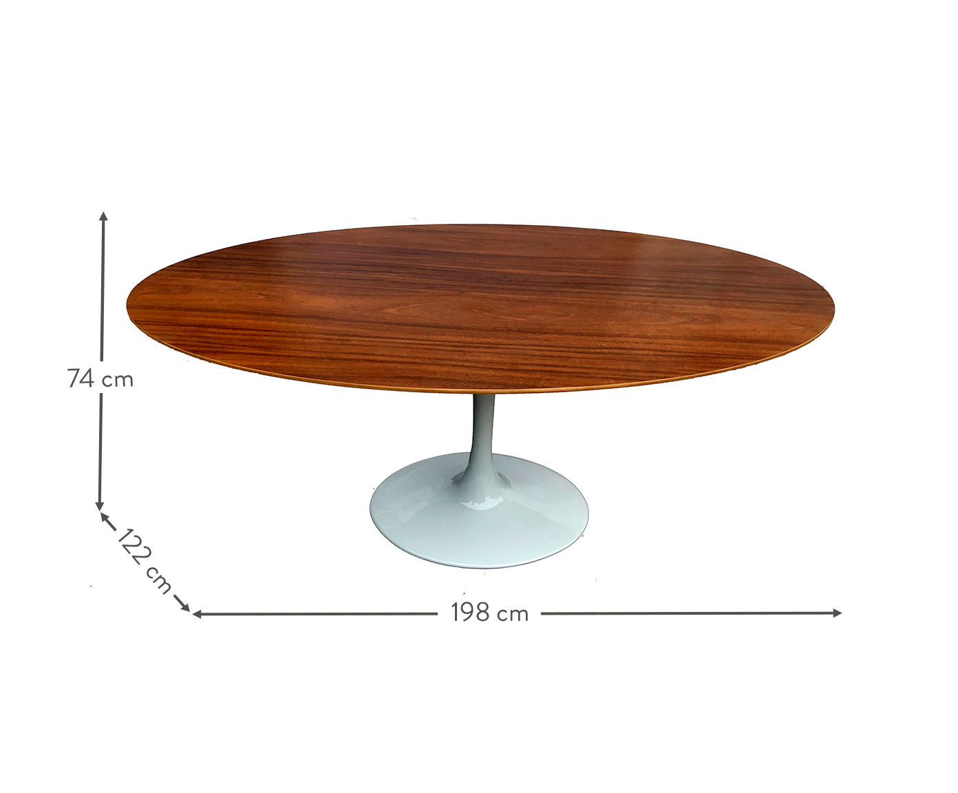 Mesa Saarinen Oval Imbuia Base Branca image number 2
