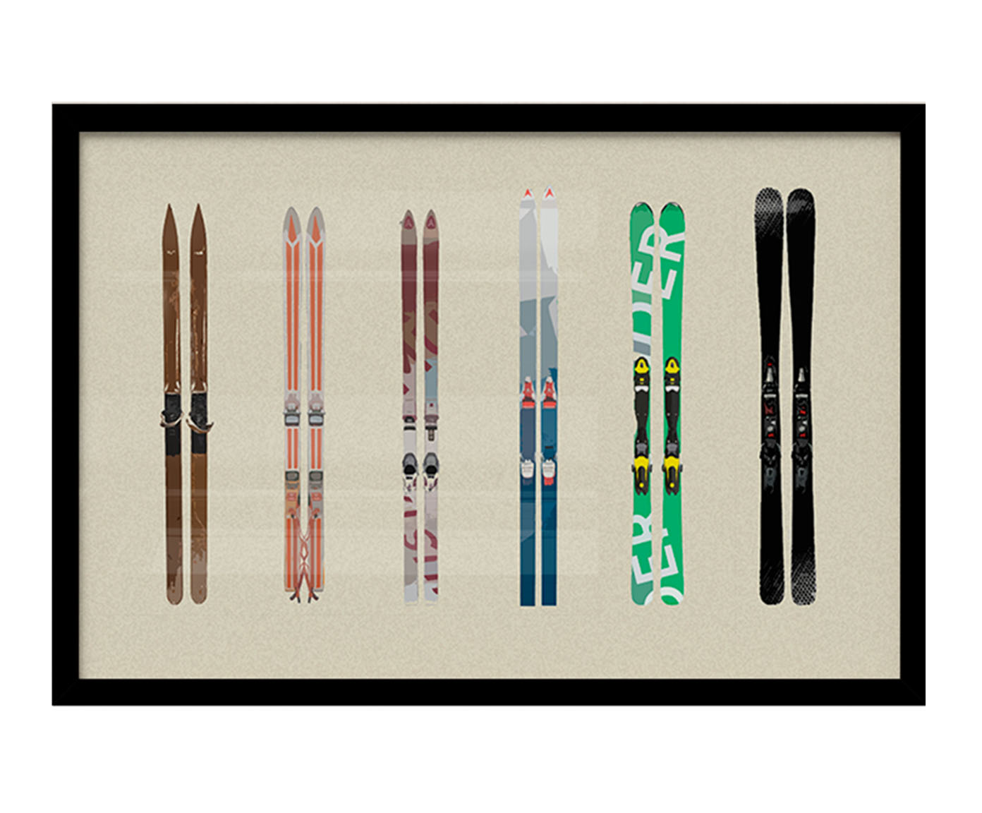 Quadro Skis com Moldura Preta - image 1