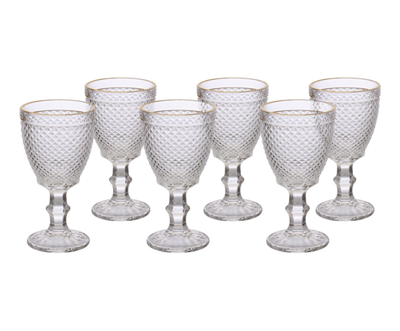 Jogo de Ta&ccedil;as para Vinho com Borda Dourada Bico de Jaca - image 1