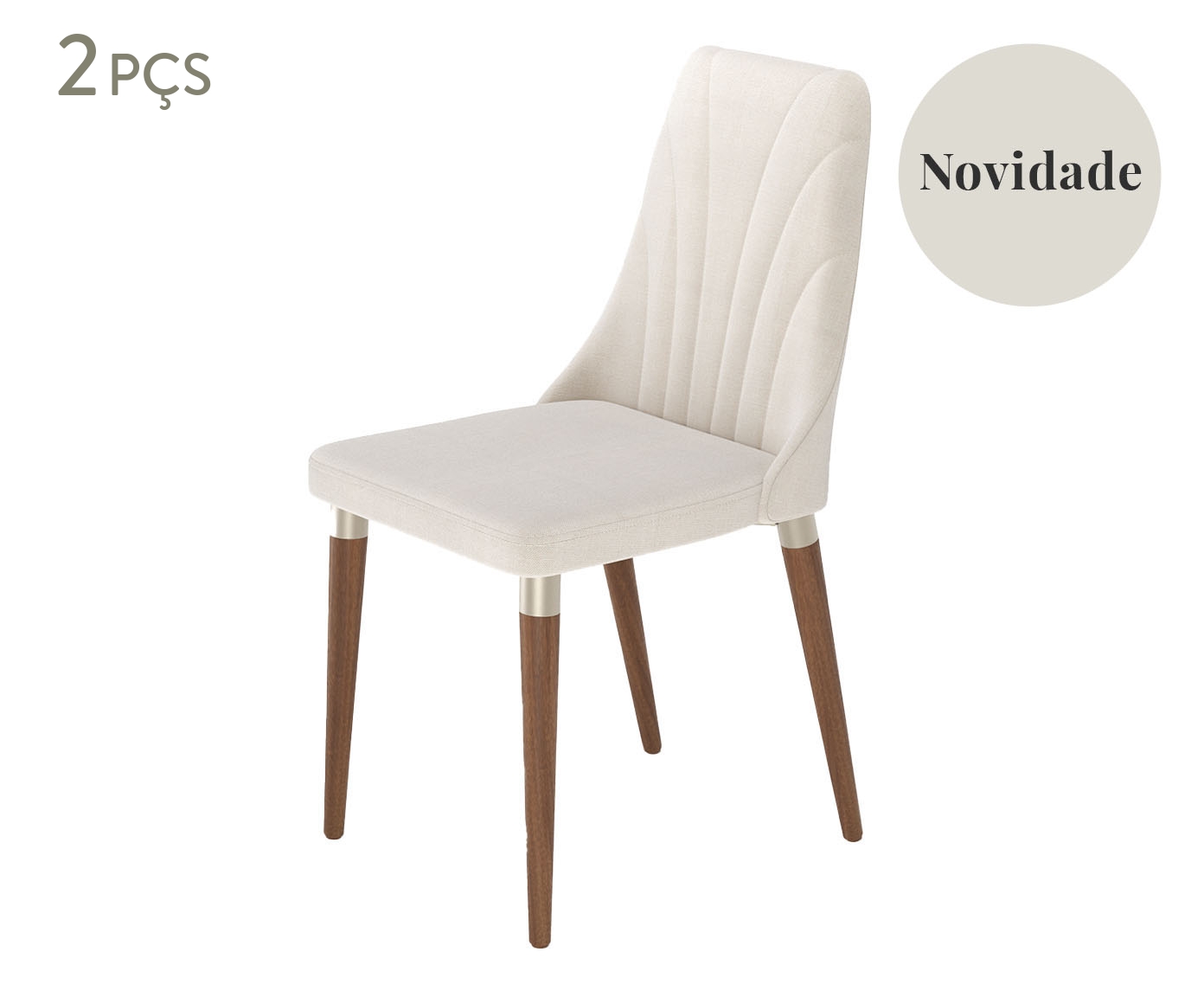 Conjunto de Cadeiras Loren - Off-White e Champanhe - image 0
