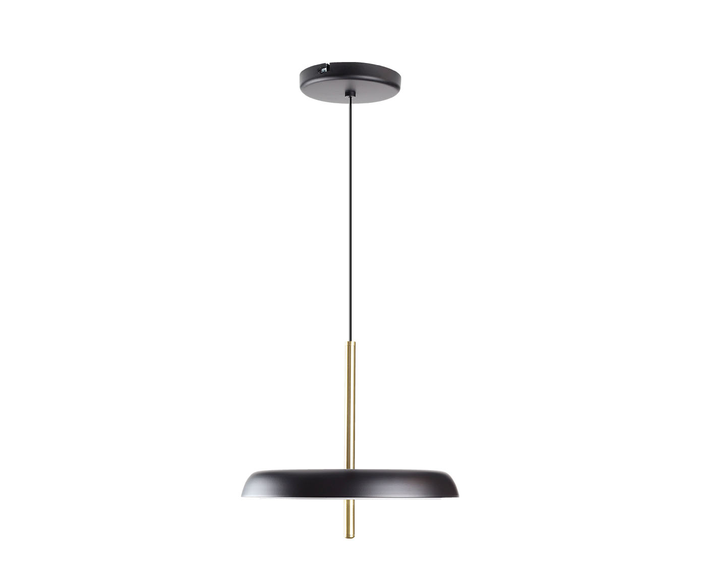 Pendente Dalu Direto Bivolt - Preto e Dourado Escovado - image 1