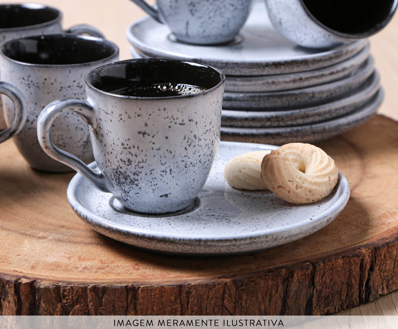 Jogo de X&iacute;caras para Caf&eacute; Descentralizado Bio Echo Branco - image 1