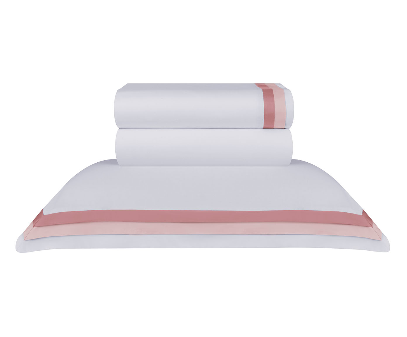 Jogo de Len&ccedil;ol Acetinado St.Moritz Rosa e Ros&ecirc; Blush 300 Fios - image 0