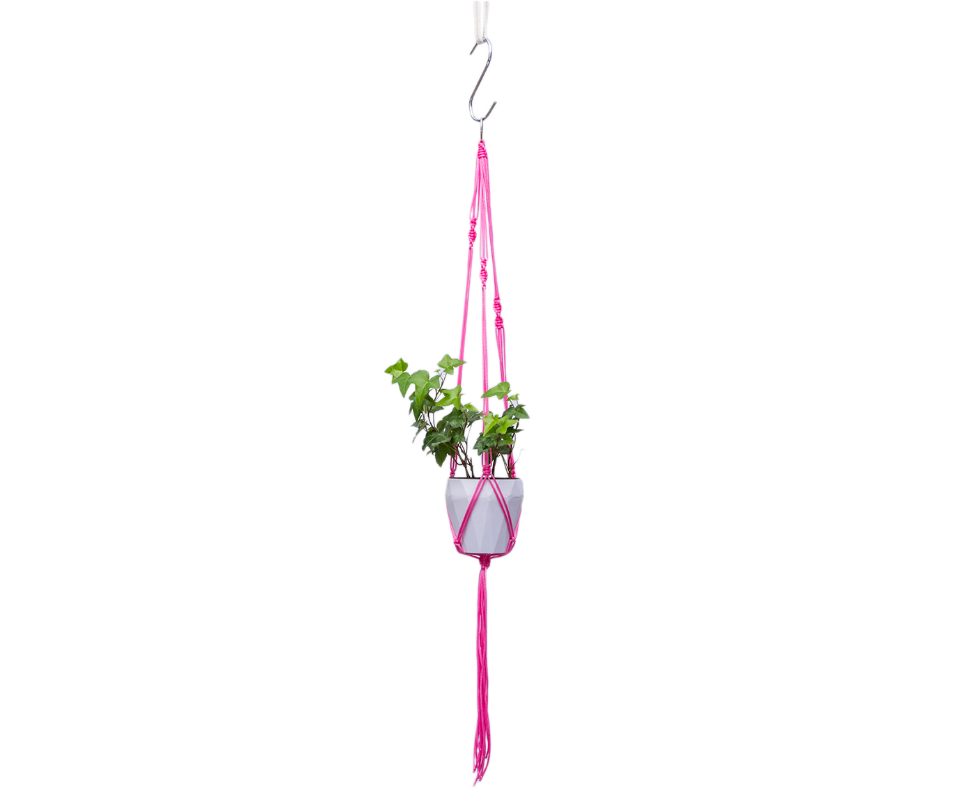 Hanger em Macram&ecirc; First Rosa image number 3