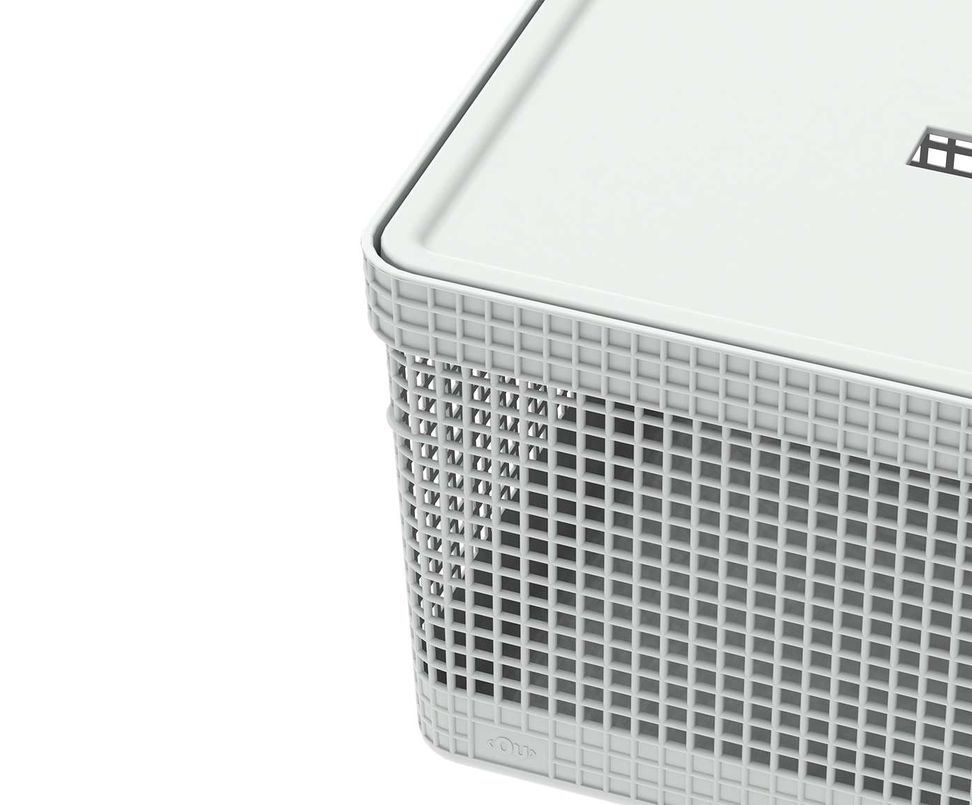Cesto com Tampa Grid II Branco image number 3