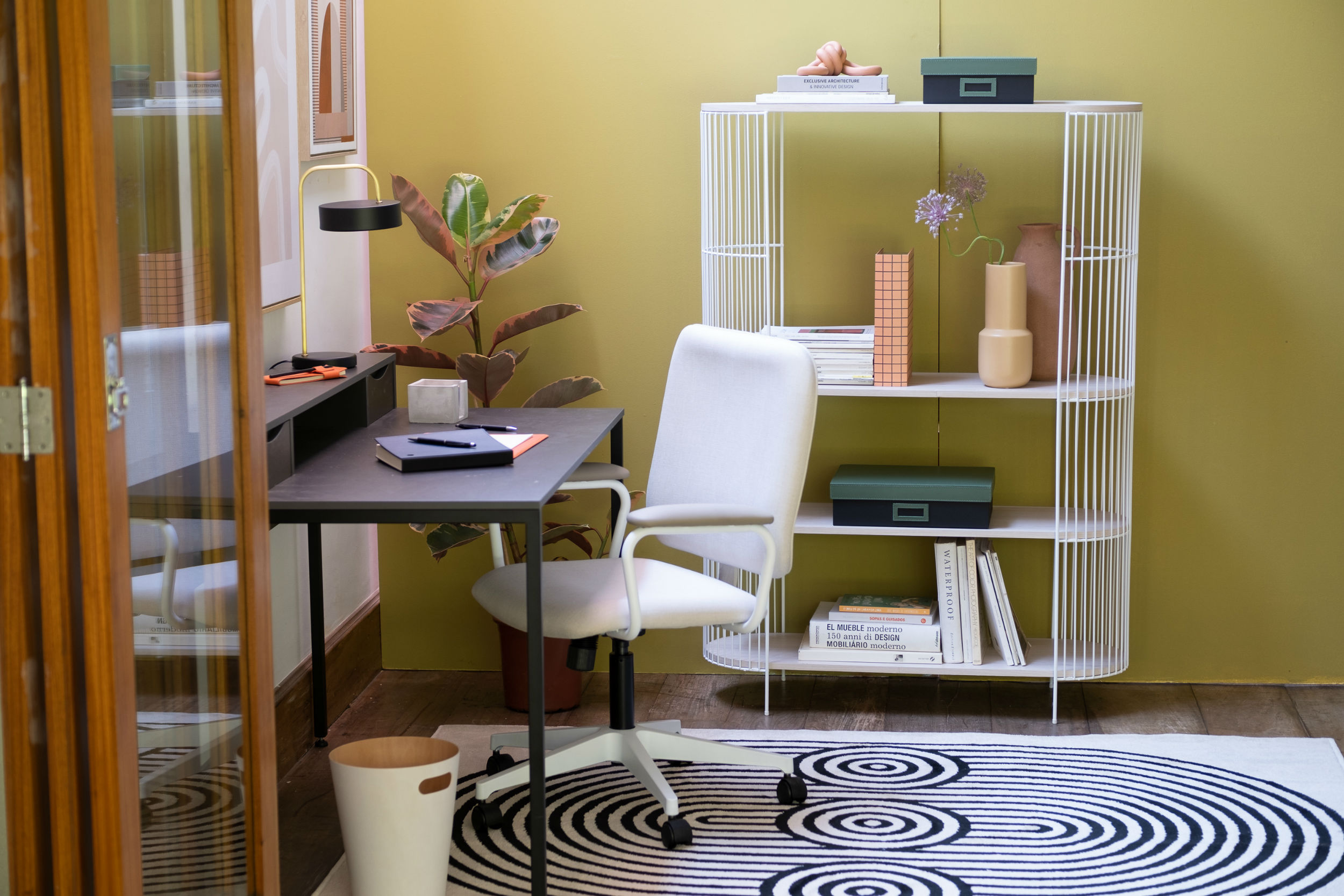 Cadeira Office Chicago Bege e Branca image number 6