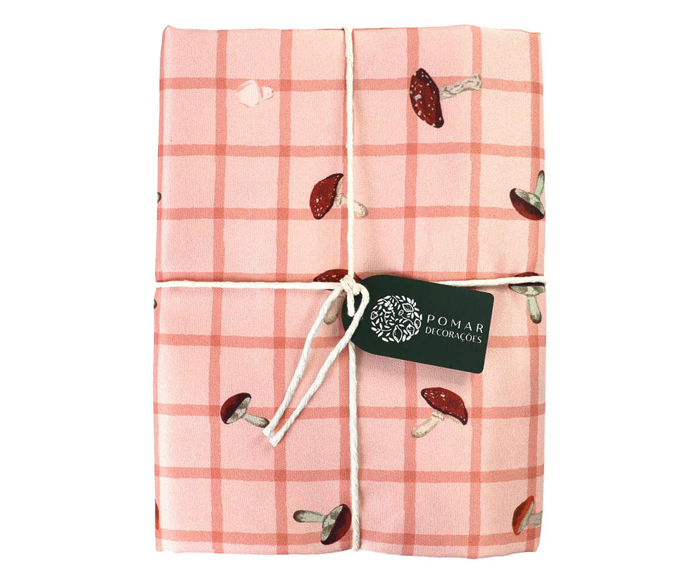 Toalha de Mesa Bosque Encantado Xadrez Ros&eacute; - image 0