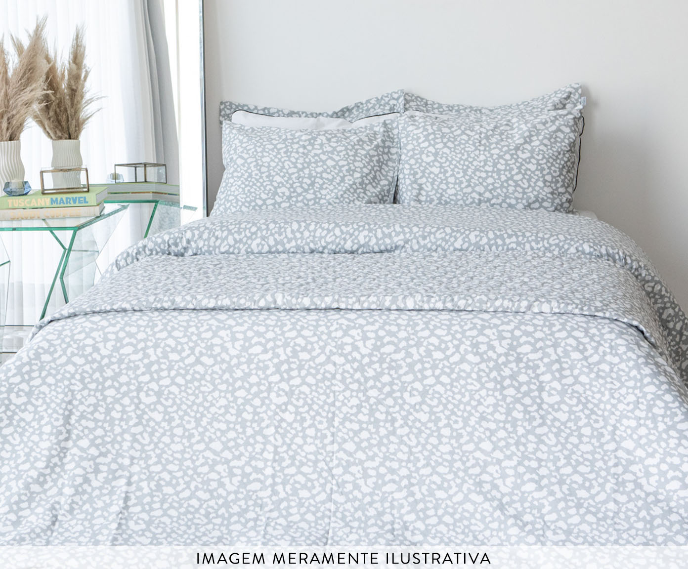 Capa Duvet Tous Les Jours Estampado On&ccedil;a Cinza - image 1