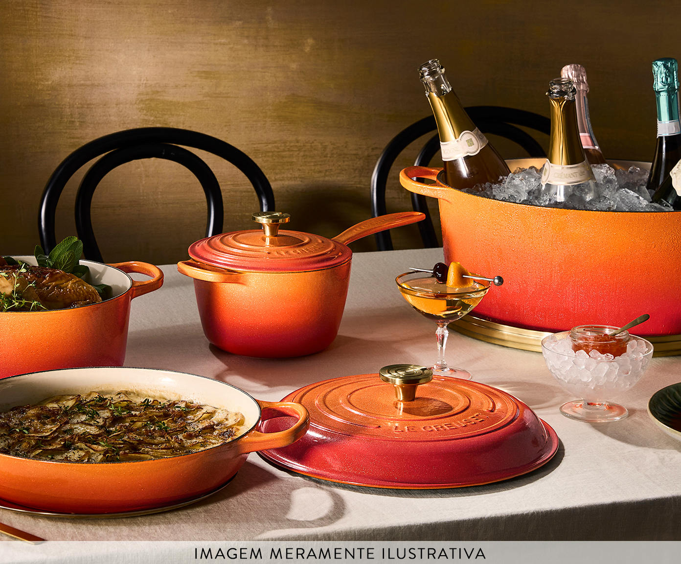 Panela Oval com Pegador Dourado Signature Flamme Dor&eacute;e - 31cm image number 5