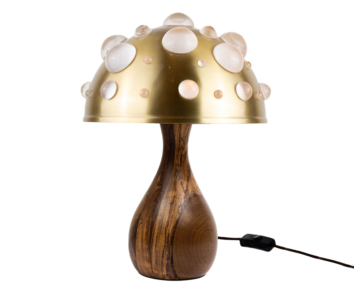 Lumin&aacute;ria Cogumelo Dourado Lat&atilde;o Marfim - image 1