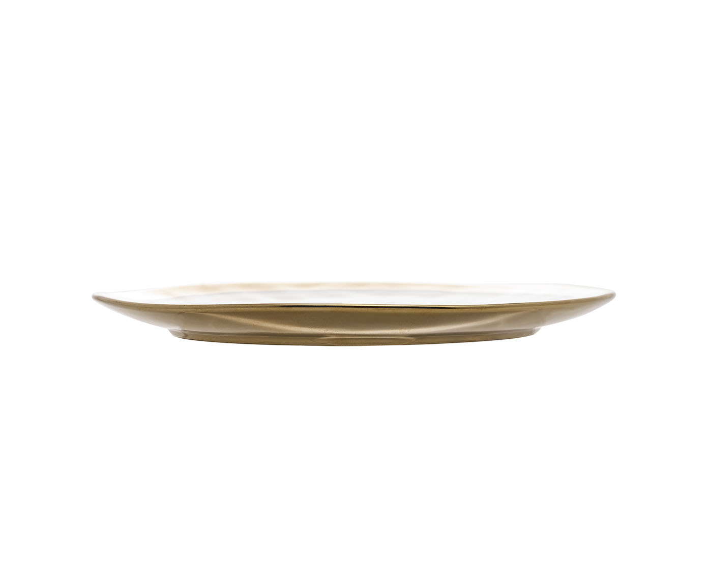 Prato Raso de Porcelana Branco e Dourado Wolff Dubai 27cm image number 2
