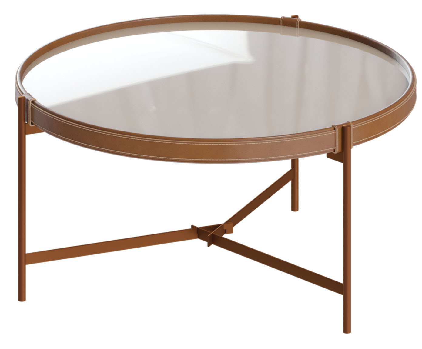 Mesa de Centro Aqua - Off-White e Acobreado - image 1