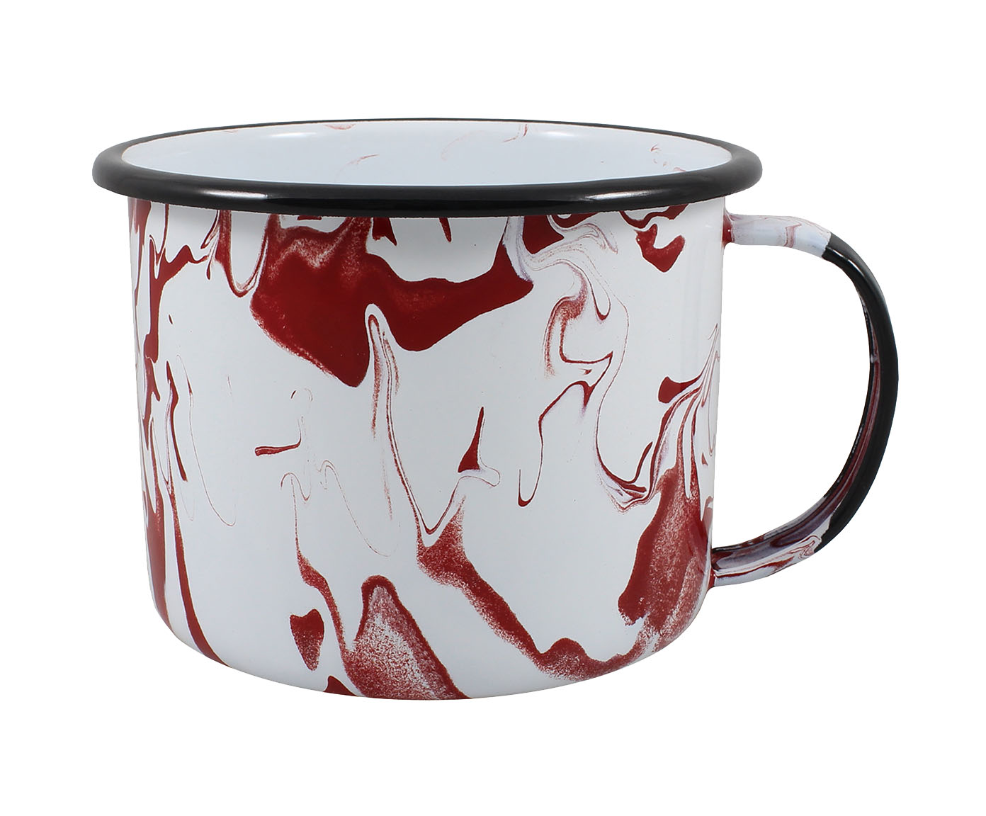 Caneca Esmaltada Marmorizada Vermelha - image 0