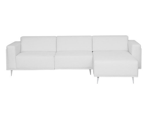 Sof&aacute; Modular com Chaise Esquerda em Linh&atilde;o Antonio Cotton Cru - image 0