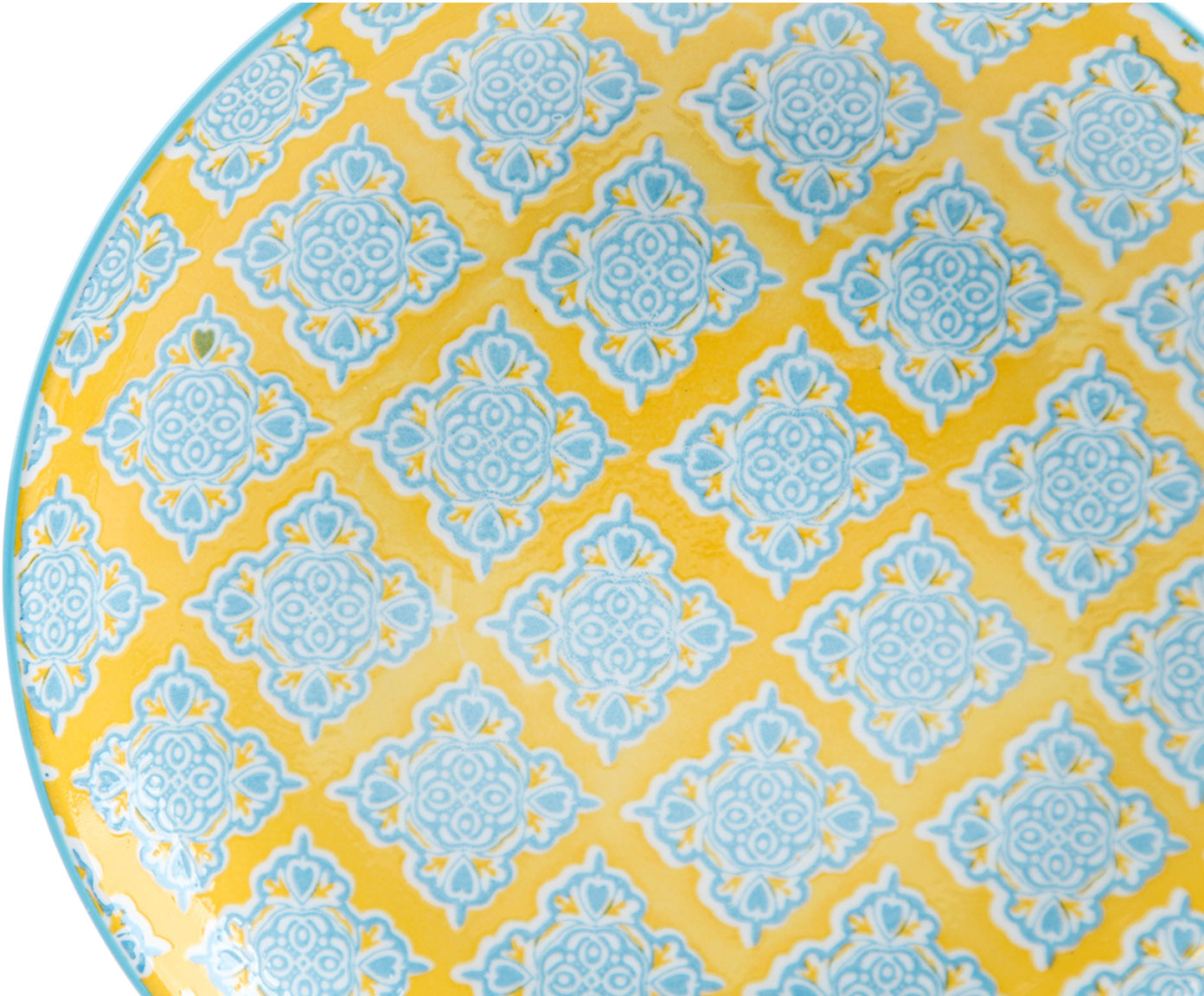 Prato para Sobremesa em Porcelana Bart - Amarelo e Azul - image 1