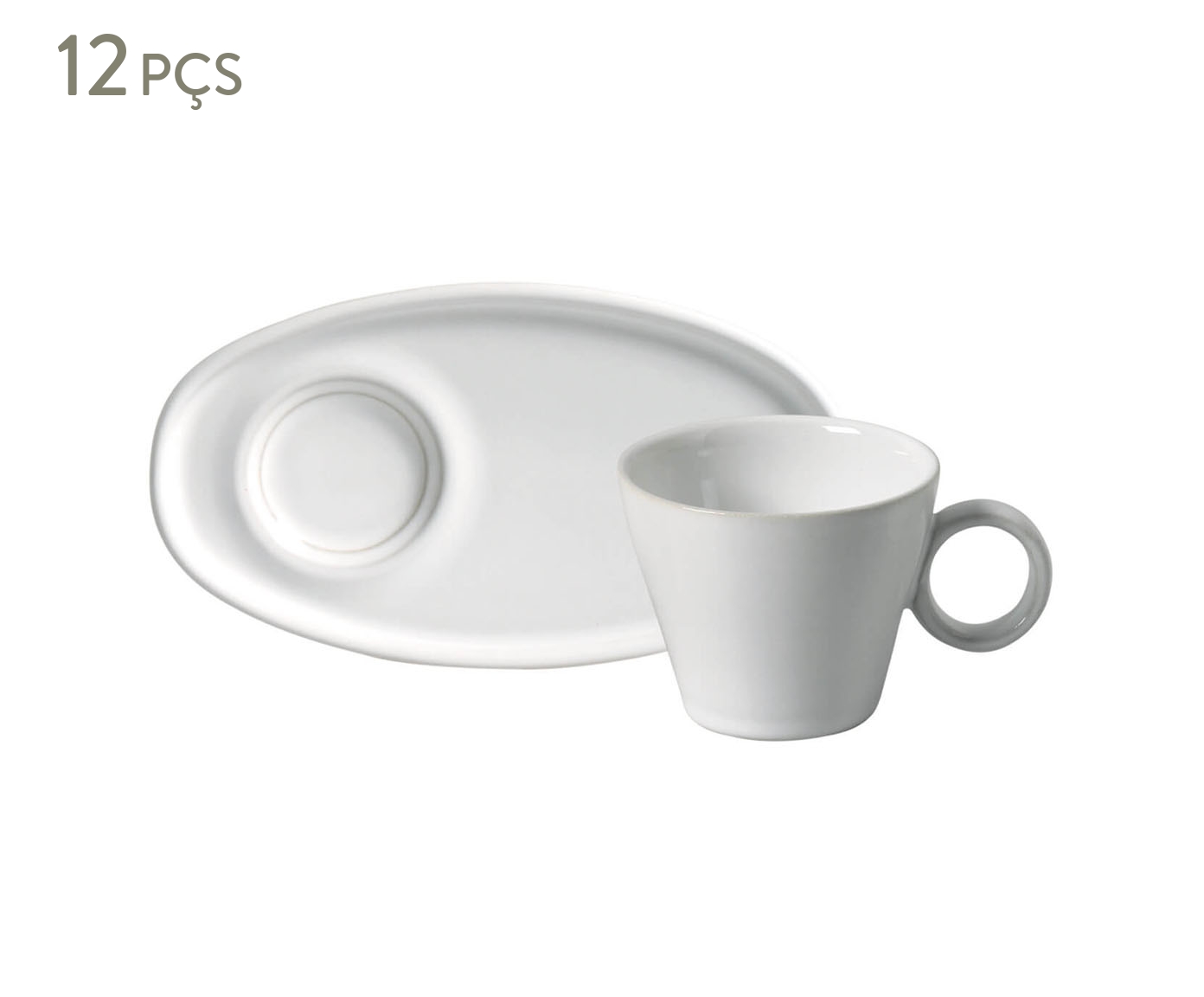 Jogo de X&iacute;caras para Caf&eacute; Neo Oval New White - image 0