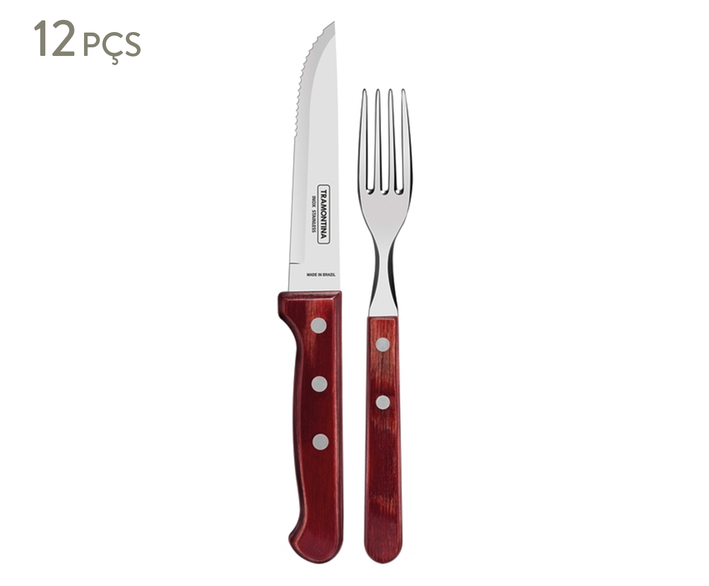 Jogo para Churrasco em Inox Polywo Vermelho - image 0