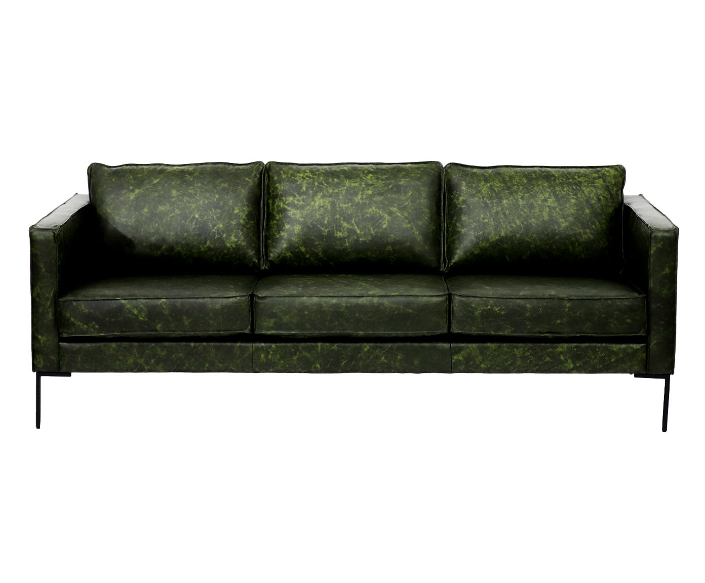 Sof&aacute; 3 lugares em Couro Ettore Verde - image 0