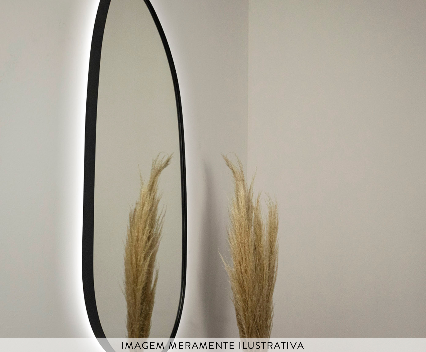 Espelho Org&acirc;nico G&aacute;vea Preto com Led Indireto Branco Frio - image 1