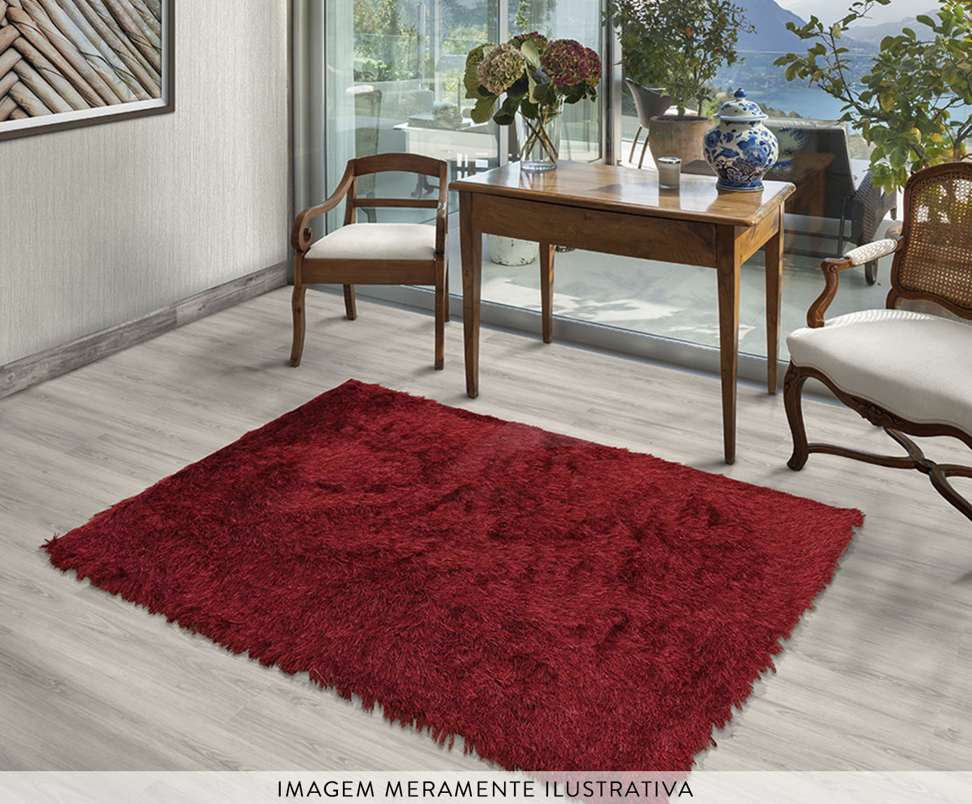 Tapete Tufting Lunar N Bord&ocirc; Vermelho image number 2