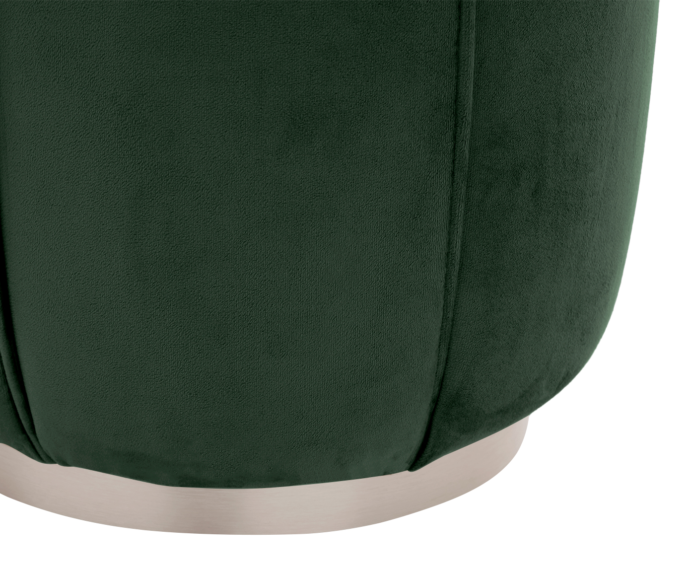 Puff Luna com Base Prateada em Veludo Verde image number 3