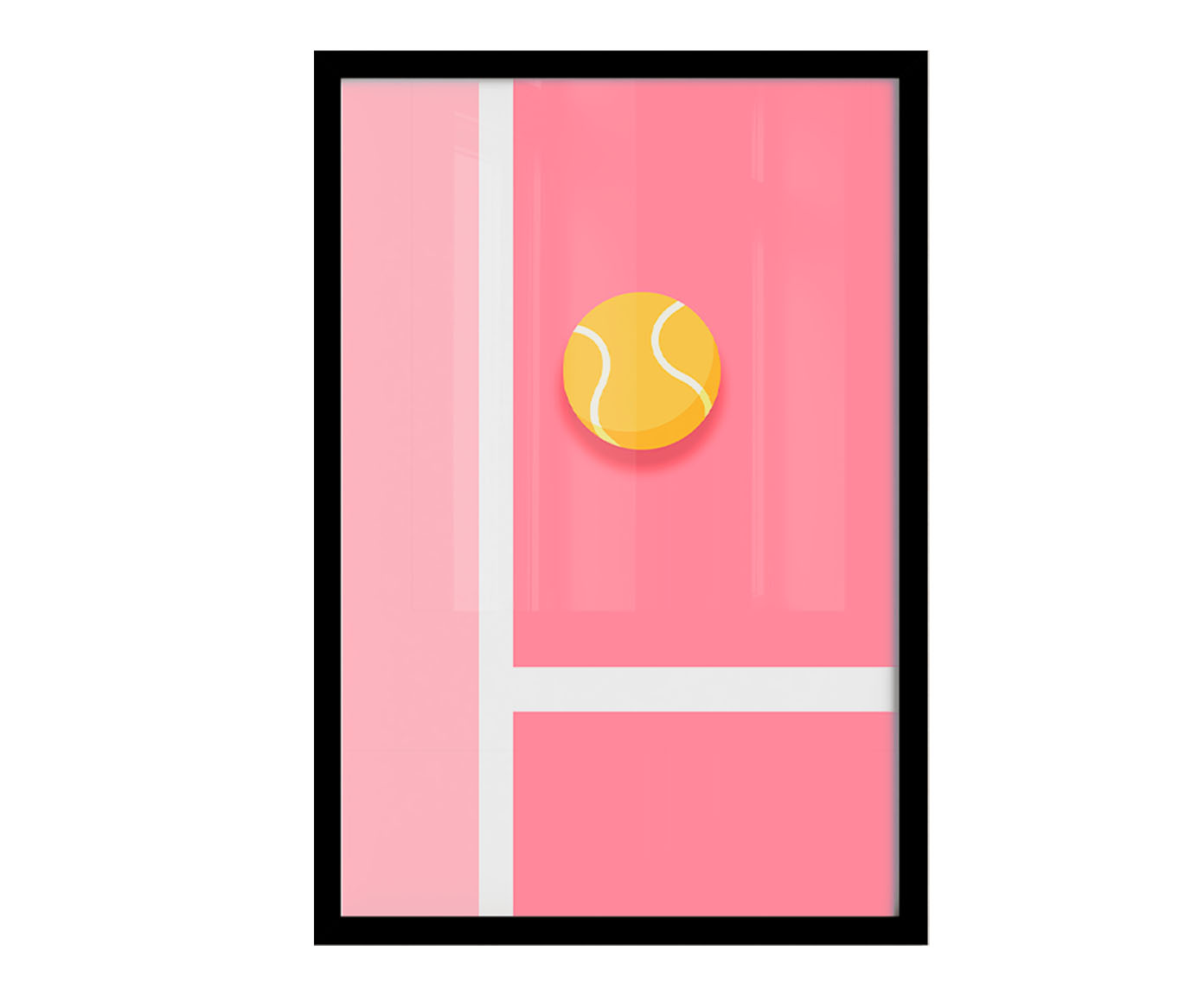 Quadro Pink Tennis com Moldura Preta - image 0