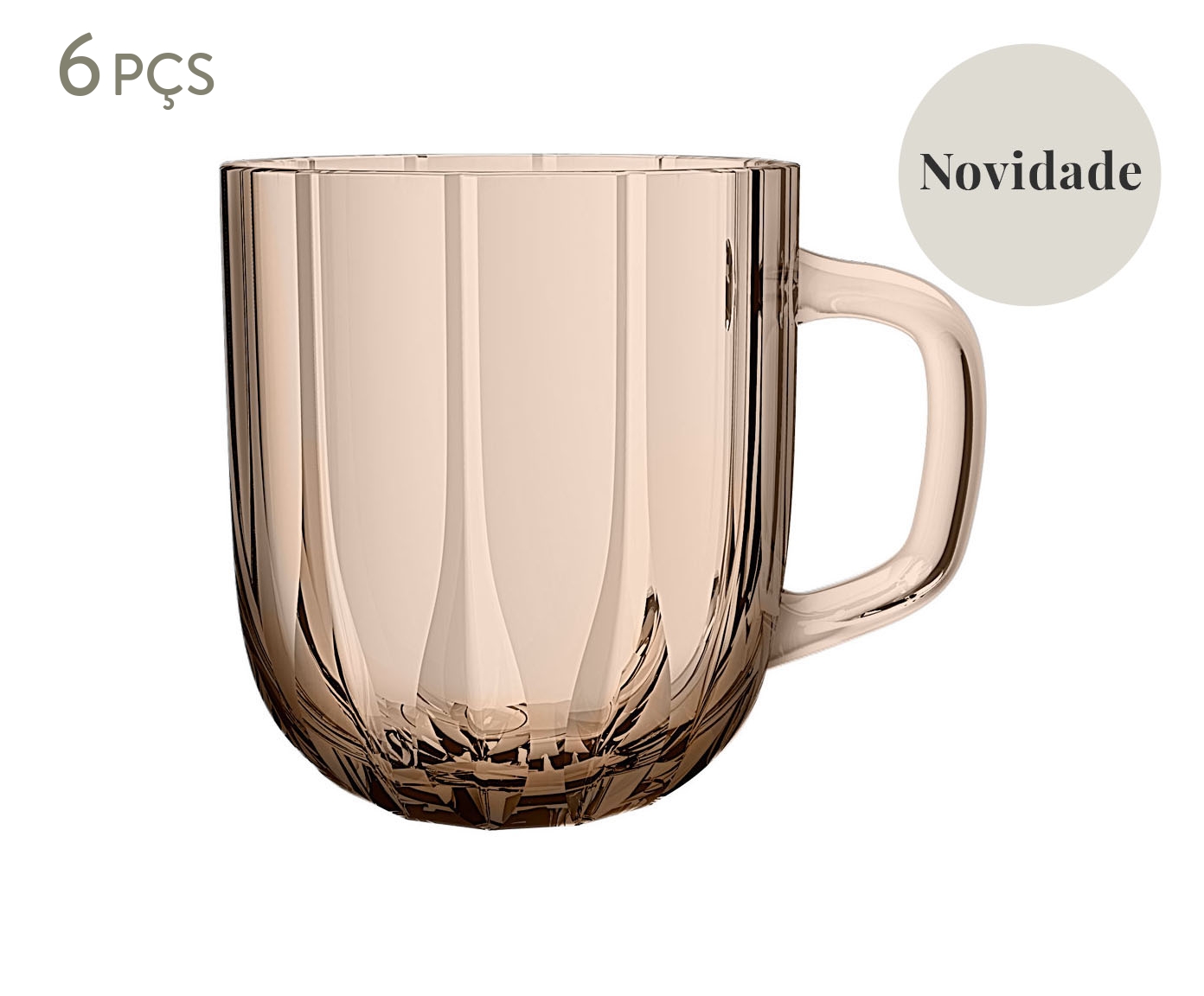 Jogo de Canecas Vittani Caramelo - image 0