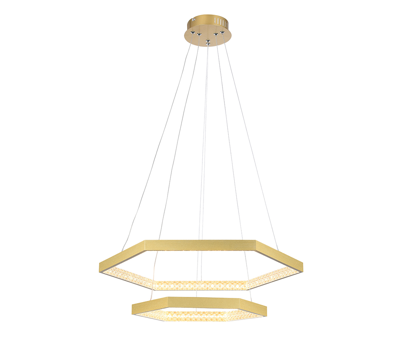 Pendente Hex Dourado e Transparente Bivolt - image 0
