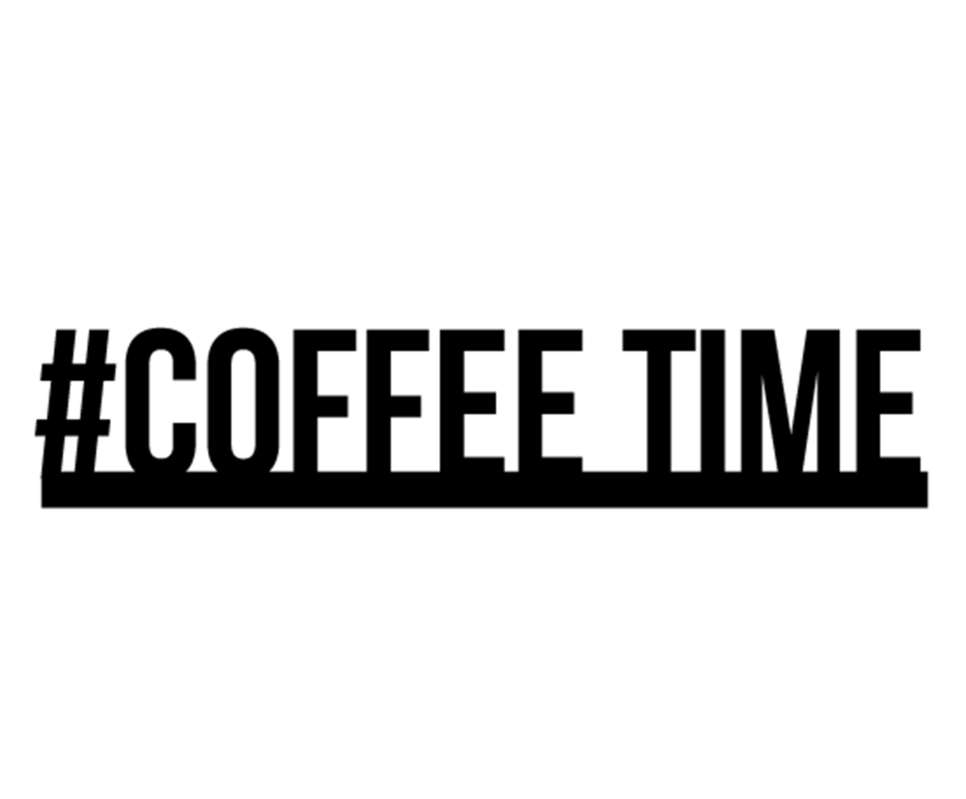 Placa de Madeira #Coffee Time - Preta - image 0