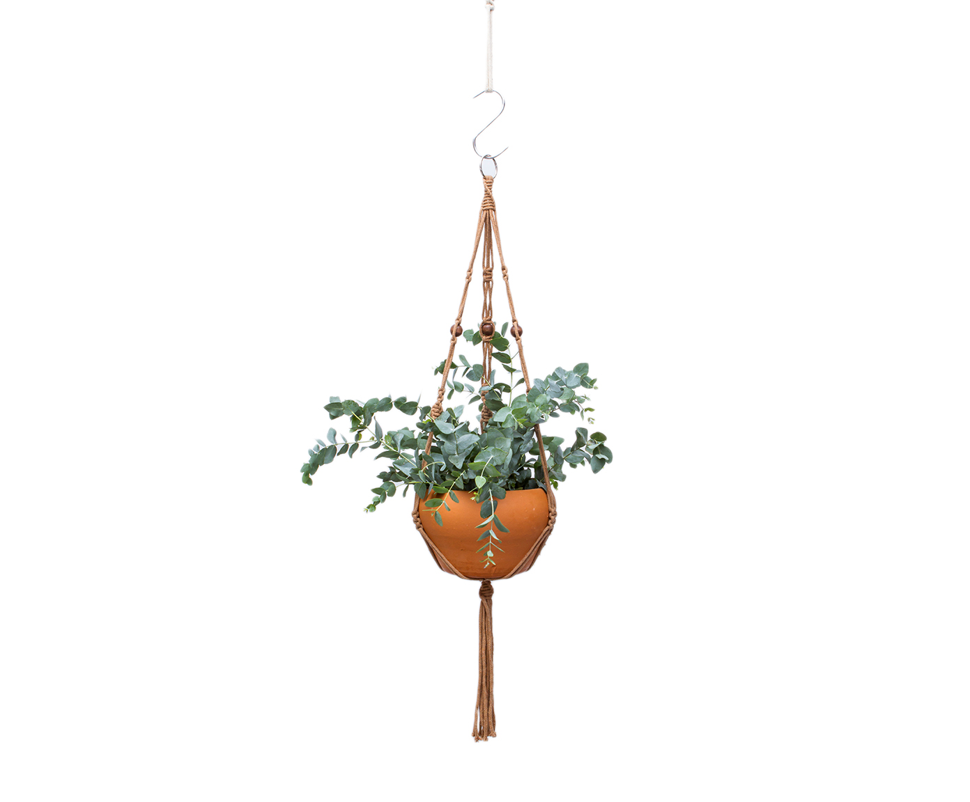 Hanger em Macram&ecirc; Wood Caramelo - image 0