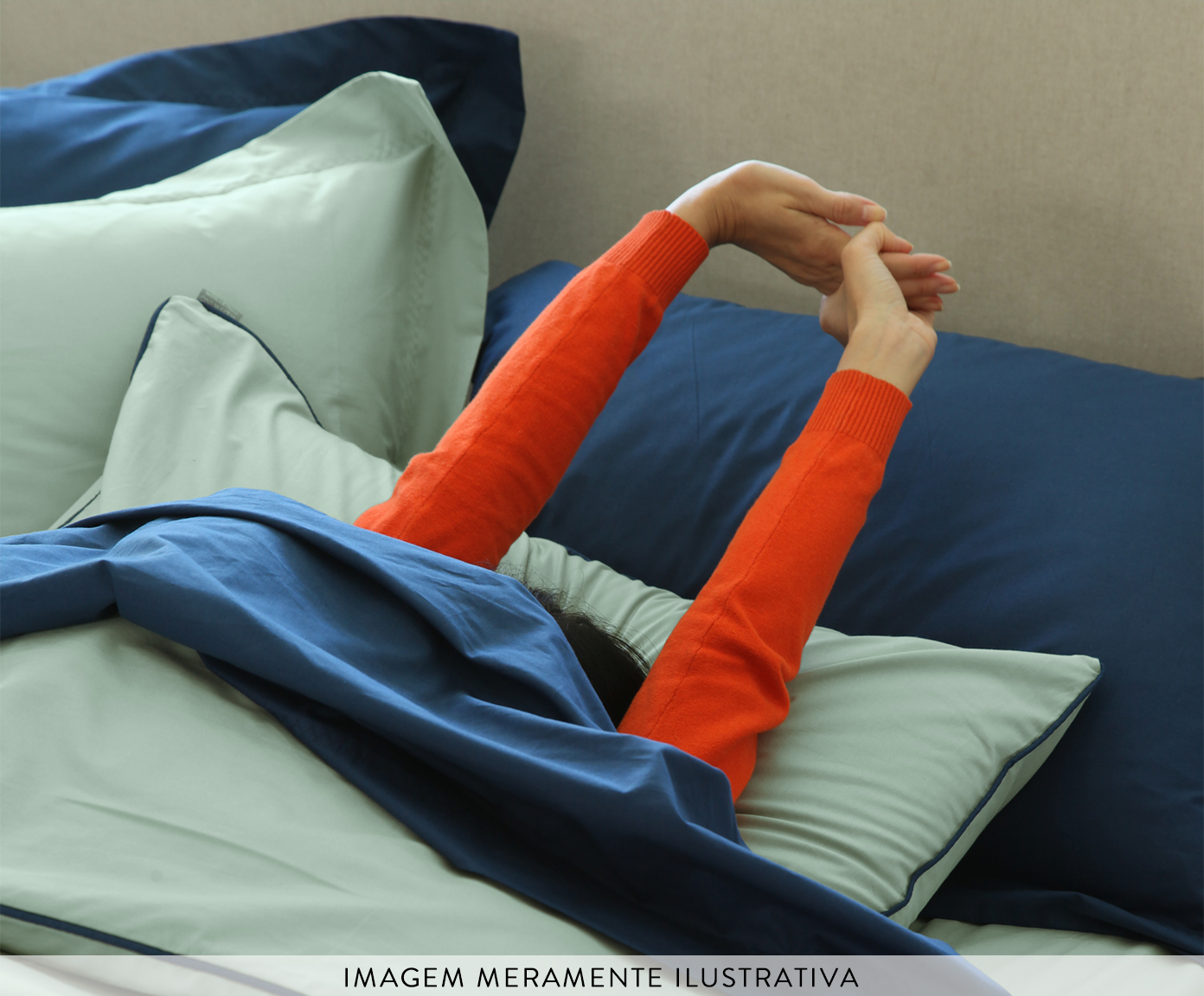 Duvet Colors Filetti Menta com Vivo Azul Oceano 200 Fios image number 2