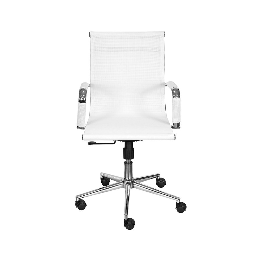Cadeira Girat&oacute;ria com Rod&iacute;zios Office Eames Tela Branca - image 1