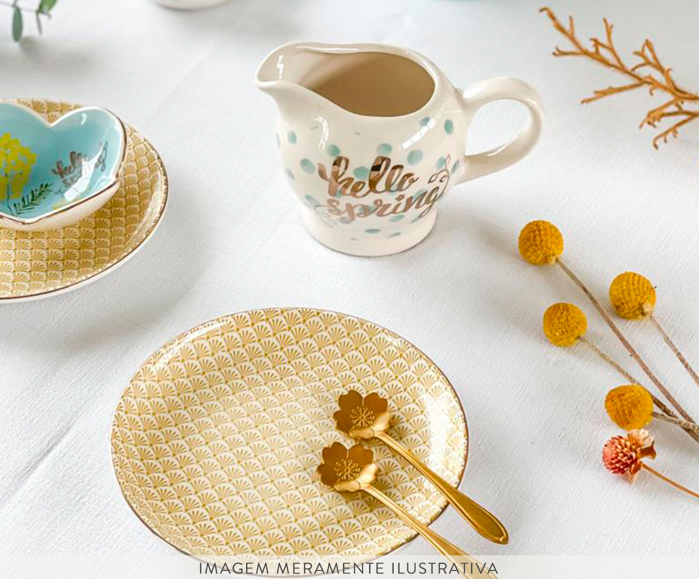 Prato para Sobremesa em Porcelana Elis - Amarelo image number 4