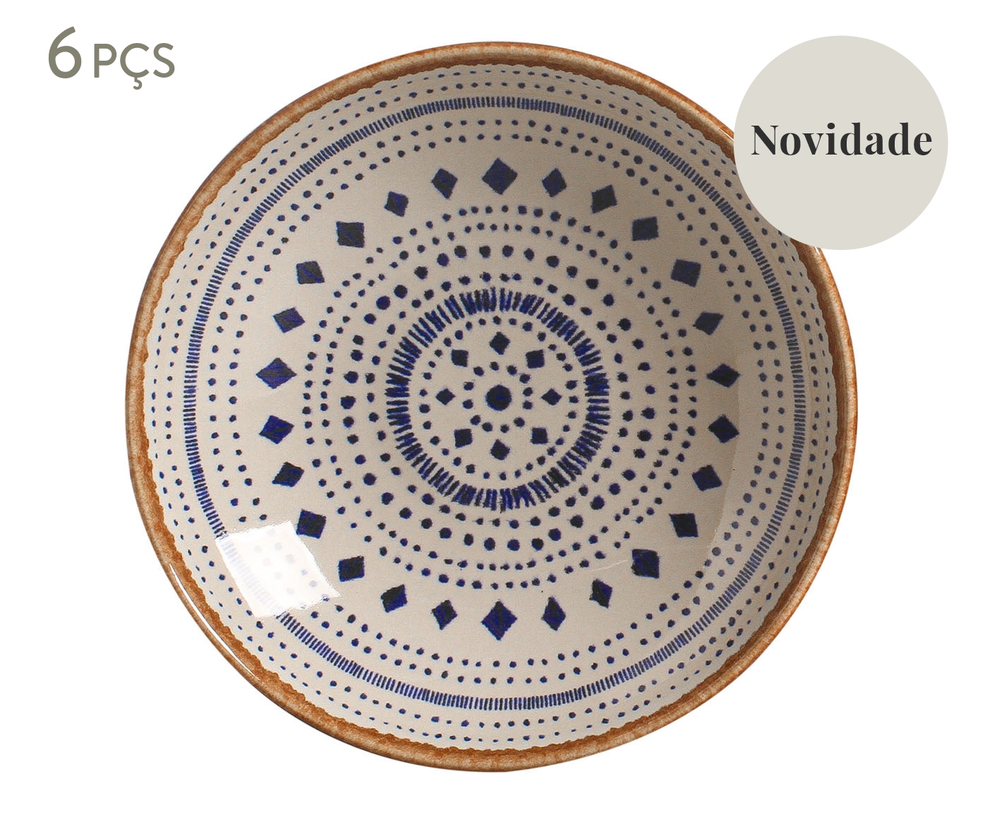 Jogo de Pratos Fundo Coup Stoneware New Asteca &Eacute;tnico - image 0