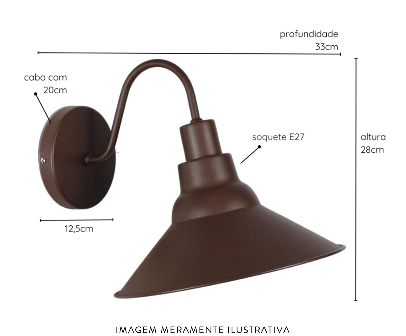 Arandela Judith Marrom Corten - image 1