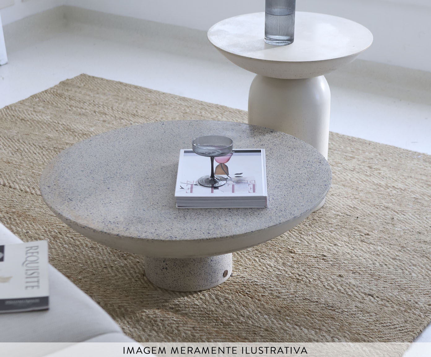 Mesa de Centro M&eacute;dia Brut em Granilite -  Branco image number 8