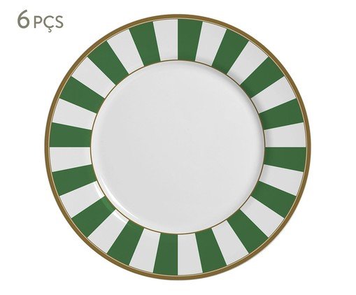 Jogo de Pratos Rasos Stripe Verde - image 0