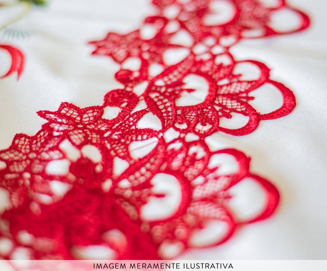Lugar Americano Bordado Natal Vermelho - image 1