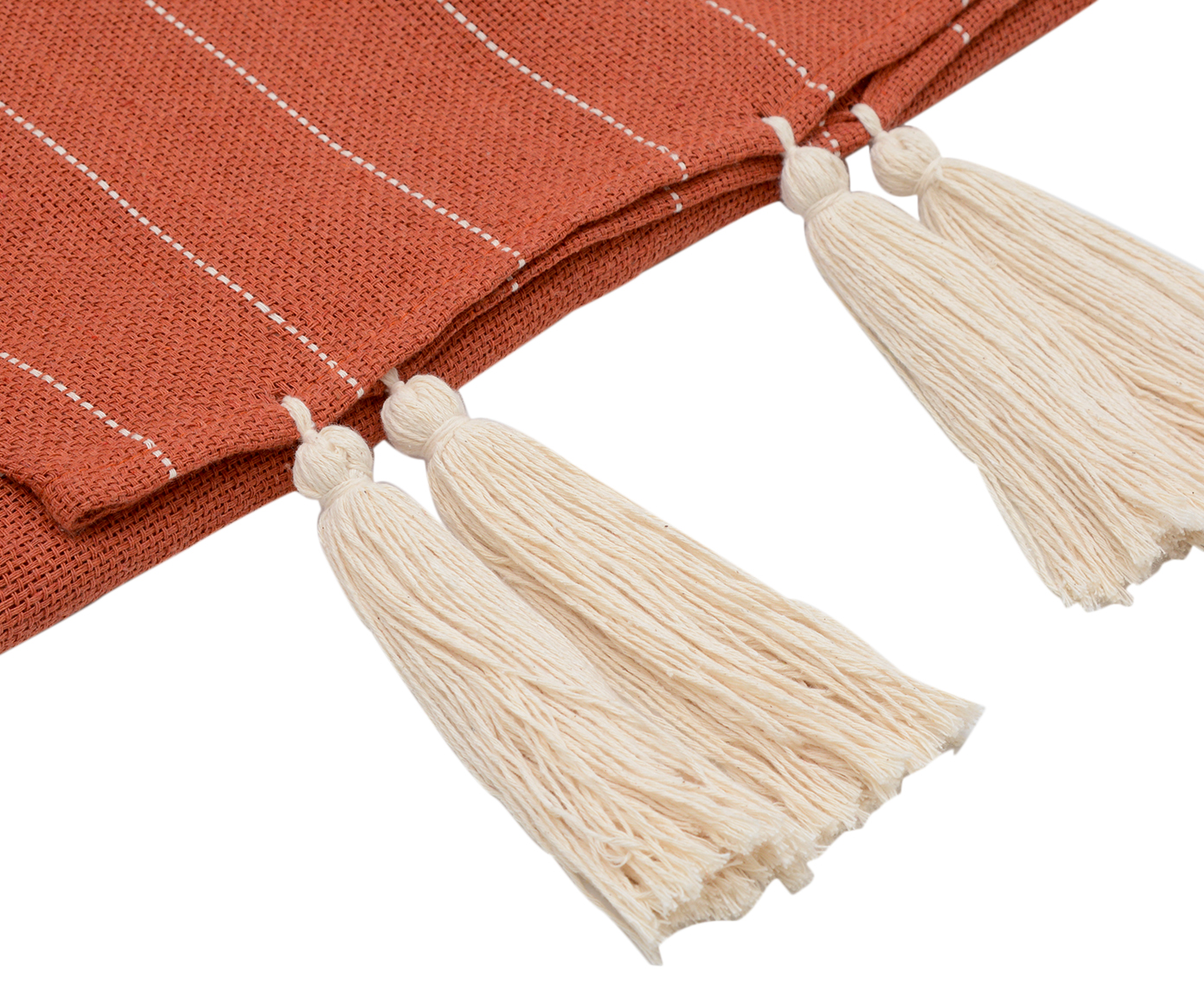 Manta para Sof&aacute; com Tassel - Bege e Verde Musgo image number 2