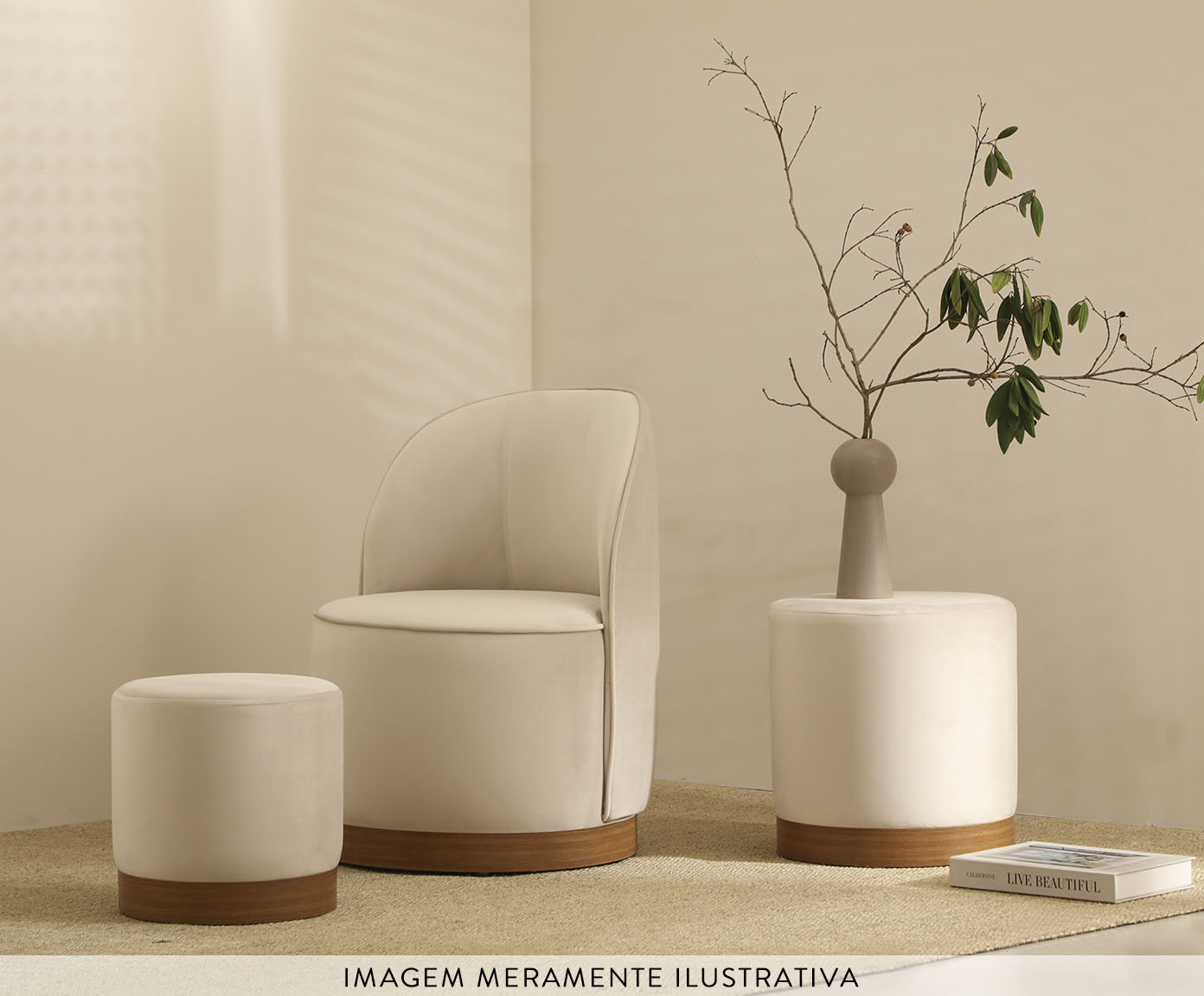 Poltrona em Veludo Harlow Rose - image 1